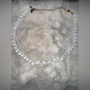 BAR BY ALEXA RAE MELANIA CLARA Heart Necklace white NEW